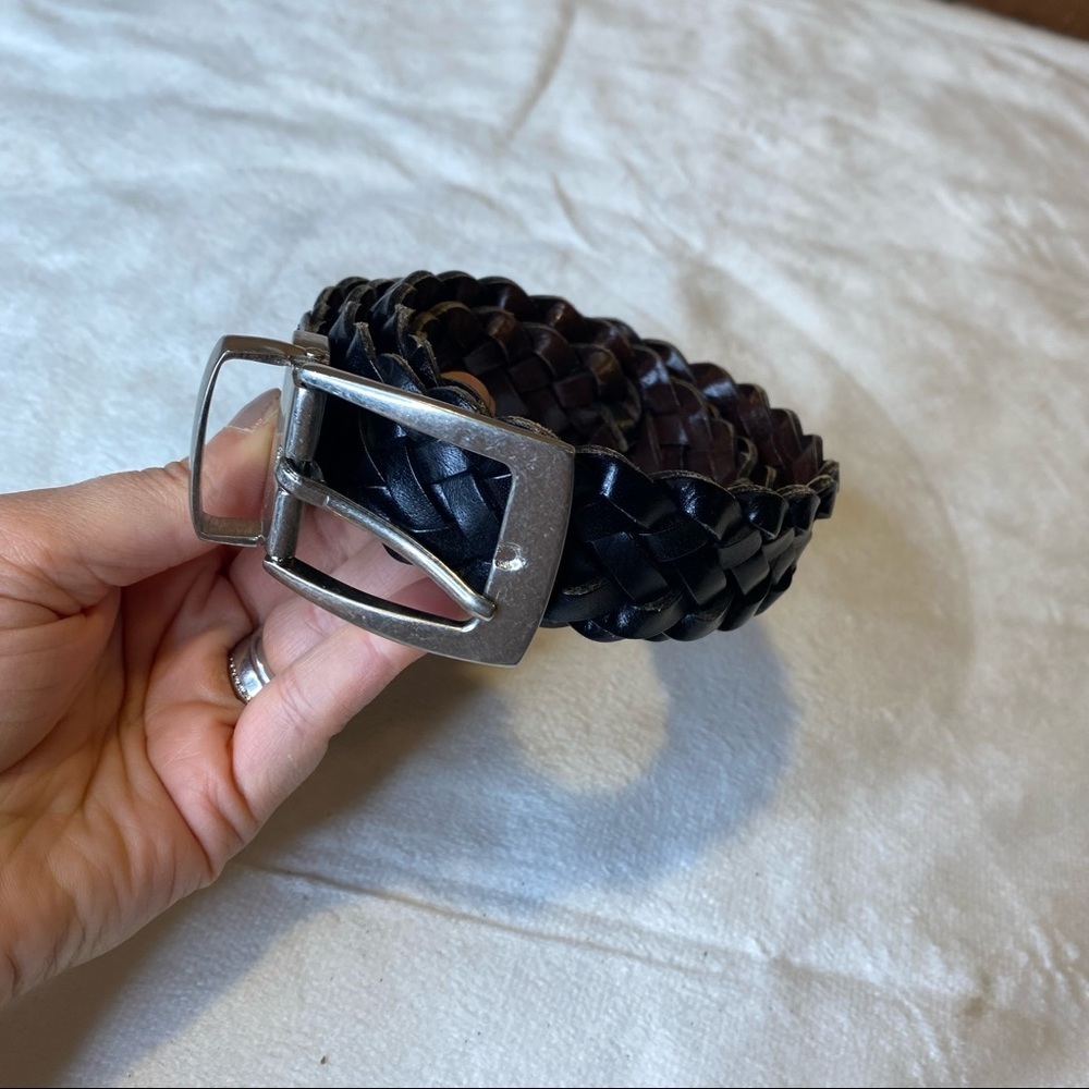 Reversible Leather Braided Belt in Brown & Black Size Large Youth